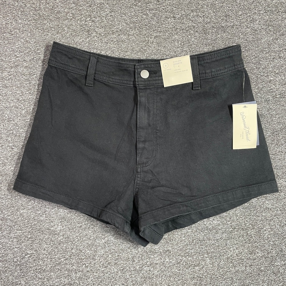 Universal Thread Black Sailor Shorts High Rise Slim Leg Size 8 NWT